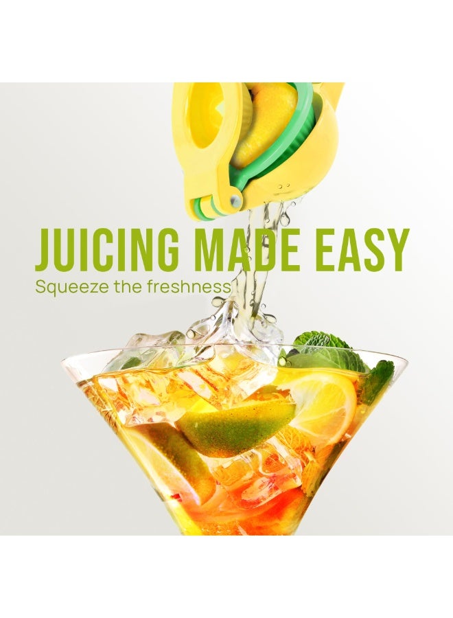 HOMESTAR Hand Citrus Juicer, Heavy-Duty Lemon Squeezer Orange Press, Large Efficient Hand Juicer For Lemon Lime Orange, Multi-Purpose Kitchen Essential Tool, Yellow/Green, 22x7.5cm - Image 4